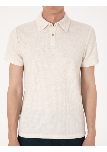 Erkek Bej Slim Fit Tişört 50303867-VR011