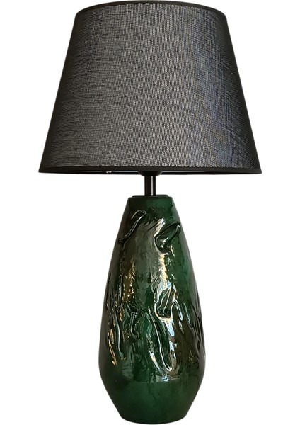 Artos Kabartmalı Koyu Yeşil Abajur