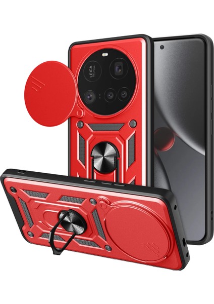 Xiaomi Mi 15 Ultra Kılıf Pars Lens Yüzüklü Silikon - Kırmızı Zrnet