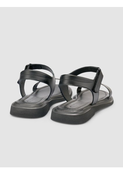 %100 Hakiki Deri Siyah Kadın Sandalet modelleri