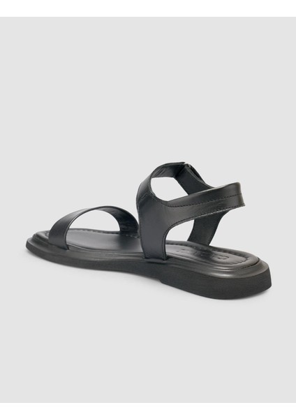 %100 Hakiki Deri Siyah Kadın Sandalet indirimleri