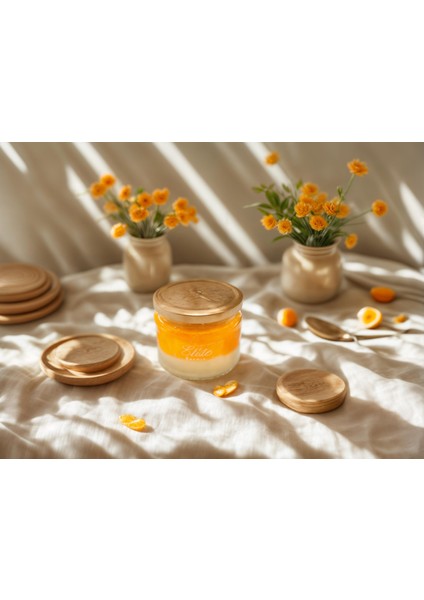 Mandalina & Mango Kokulu El Yapımı Mum – Tropik Cam Kavanoz 8x7 cm