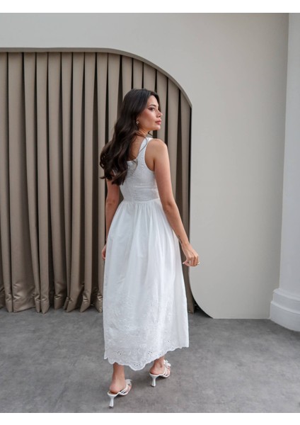 Kare Yaka Fisto Midi Elbise indirimleri