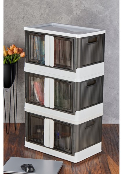 Çok Amaçlı Kapaklı Portatif Istiflenebilir Organizer Dolap 3'lü modelleri