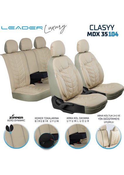 honda Accord Uyumlu Lüx Deri Oto Koltuk Kılıfı Ön Arka Takım Sılver Bej Auto Good Store fiyatları