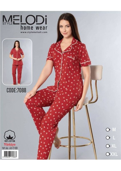 Star Melodi Kadın Kısakol Boydan Düğmeli Pijama Takım