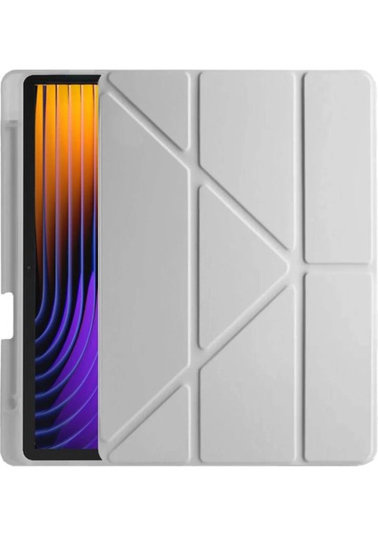 Xiaomi Pad 7 Pro Kılıf Kalemlikli Mars Tablet Kılıfı - Gri Zrnet