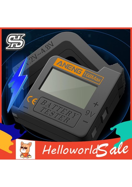 Helloworld Pil Kontrol Dedektörü Yalıtımlı Yüksek Mukavemetli Dijital Pil Dedektörü (Yurt Dışından)