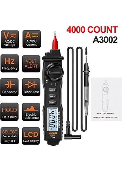 Çok Fonksiyonlu Kalem Şeklinde Dijital Multimetre Yüksek Hassasiyetli Ölçüm Hd LCD Ekran Metre Enstrüman (Yurt Dışından) fiyatları