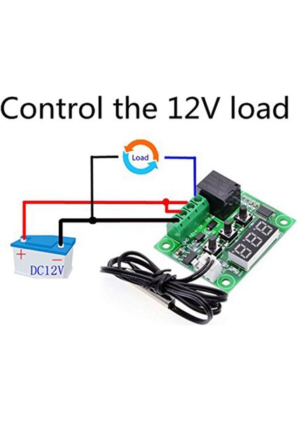 2x W1209 Dc 12V Termostat Sıcaklık Kontrol Anahtarı Termometre Kontrol Cihazı, Dijital LED Ekranlı, Kılıflı (Yurt Dışından)