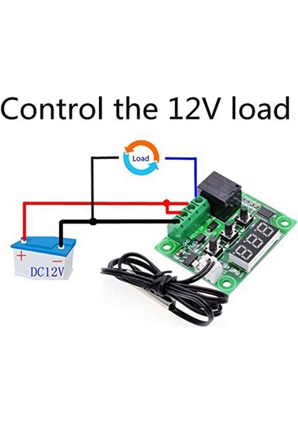 2x W1209 Dc 12V Termostat Sıcaklık Kontrol Anahtarı Termometre Kontrol Cihazı, Dijital LED Ekranlı, Kılıflı (Yurt Dışından)