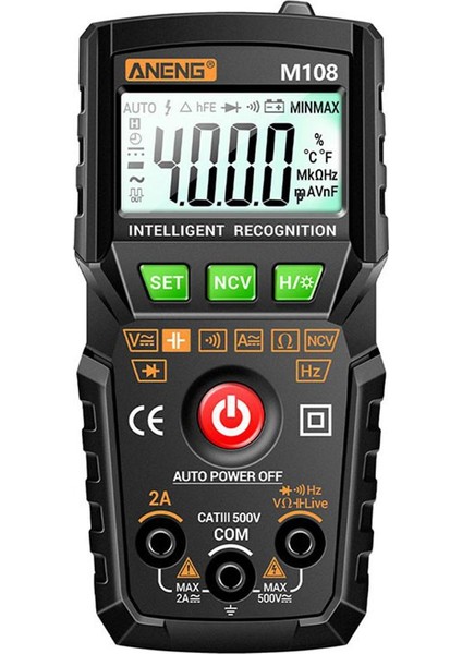 40000 Sayım Multimetre Otomatik Ac/dc Voltaj Test Cihazı Ohm Akım Ampermetre Dedektörü Aracı El Feneri ile (Pilsiz) (Yurt Dışından)