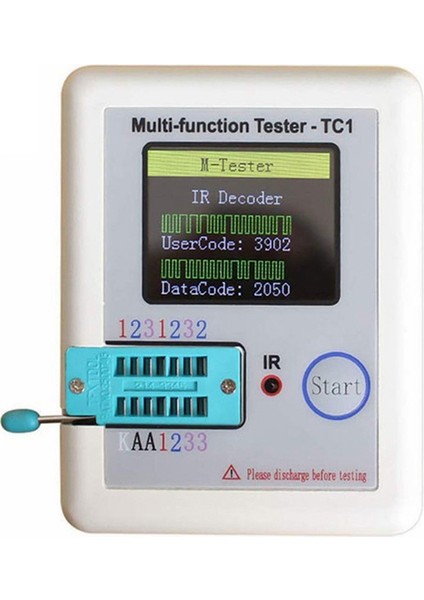 Çok Fonksiyonlu Test Cihazı, Lcr-Tc1 Transistör Test Cihazı Tft Diyot Triyot Kapasite Ölçer Npn Pnp Mosfet, Pocke Renkli Ekran (Yurt Dışından)