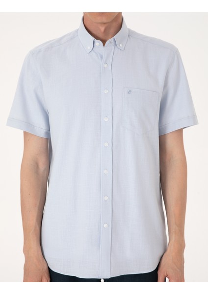 Erkek Açık Mavi Regular Fit Kısa Kollu Gömlek 50302730-VR095