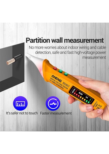 Ac Gerilim Dedektörü Test Cihazı Ölçer 12V-1000V Temassız Voltmetre Kalem Elektrik Göstergesi Test Kalemi LED Gerilim Ölçer Ses Işığı Alarmı ile Çok Fonksiyonlu Kalem Test Cihazı (Yurt Dışından) modelleri