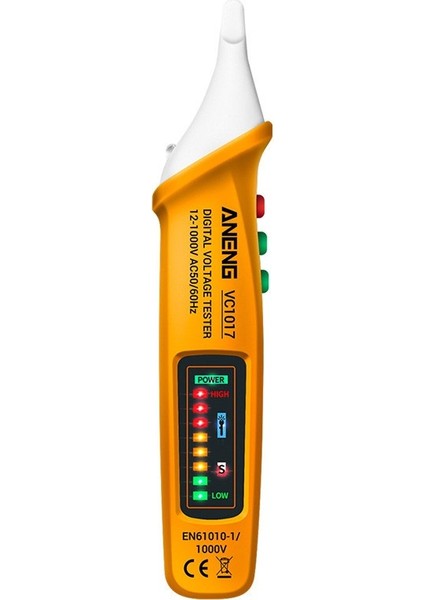 Ac Gerilim Dedektörü Test Cihazı Ölçer 12V-1000V Temassız Voltmetre Kalem Elektrik Göstergesi Test Kalemi LED Gerilim Ölçer Ses Işığı Alarmı ile Çok Fonksiyonlu Kalem Test Cihazı (Yurt Dışından) indirimleri