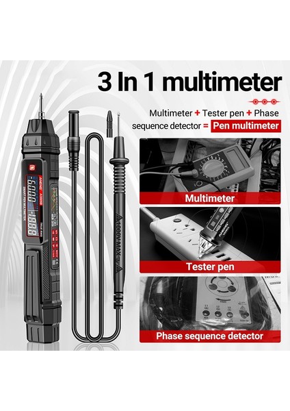 Aneng Profesyonel Multimetre 6000 Sayım Faz Sırası Test Kalemi Dedektörü Çoklu Metre Ac/dc Gerilim Ölçer Ohm Sıcaklık Diyot (Yurt Dışından) indirimleri