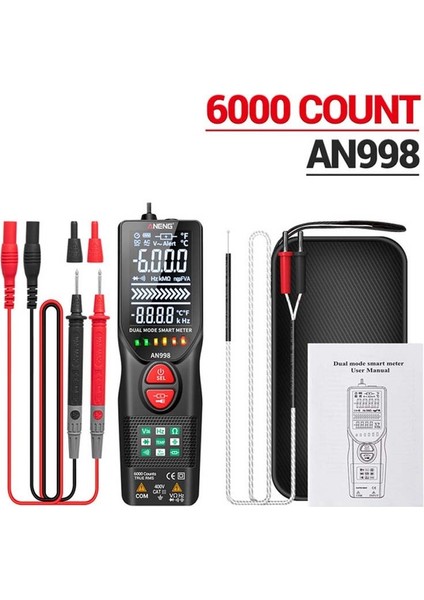 Otomatik Dijital 6000 Sayım Profesyonel Multimetre Elektrikli Otomatik Değişen Ac/dc Voltmetre Sıcaklık Ohm Hz Dedektör Aracı (Pil Yok) (Yurt Dışından) fiyatları