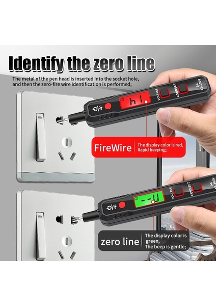 【ayak Izi】 Habotest Kalem Tipi Gerilim Dedektörü HT89 Temaslı ve Temassız 300V Arka Işık El Feneri Hassasiyeti Ayarlanabilir Ac Gerilim Test Cihazı (Yurt Dışından)