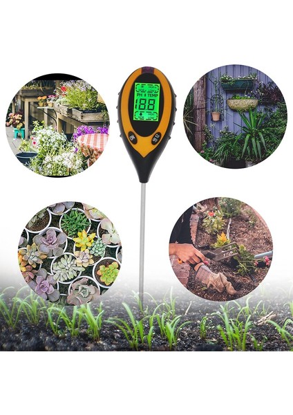 LCD Dijital 4 In 1 Toprak Ph Test Cihazı Nem Ölçer Toprak Sıcaklığı Test Cihazı Toprak Güneş Işığı Monitörü Higrometre Ph Bitki Çiçek Ölçer Toprak Analizi Test Cihazı (Yurt Dışından) fırsatları