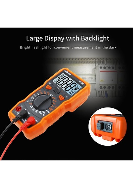 Büyük LCD Ekran Ncv Dijital Multimetre 2000 Sayım Elektrik Sayacı Otomatik Değişen Ac/dc Gerilim Metre Test Cihazı Elektronik Prob ile (Yurt Dışından)