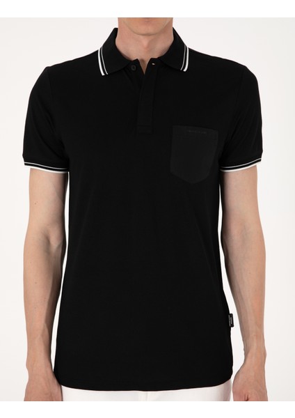 Erkek Siyah Slim Fit Tişört 50302631-VR046