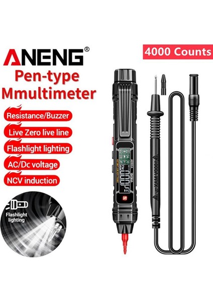 Aneng Akülü Temassız Dijital Multimetre 4000 Sayım Ac/dc Gerilim Test Cihazı Kalem Ohm-Diyot Test Cihazı Aracı (Yurt Dışından)