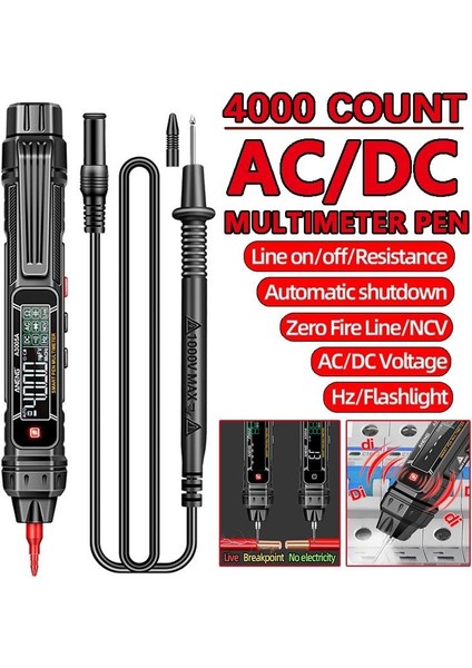 Aneng Akülü Temassız Dijital Multimetre 4000 Sayım Ac/dc Gerilim Test Cihazı Kalem Ohm-Diyot Test Cihazı Aracı (Yurt Dışından) fiyatları