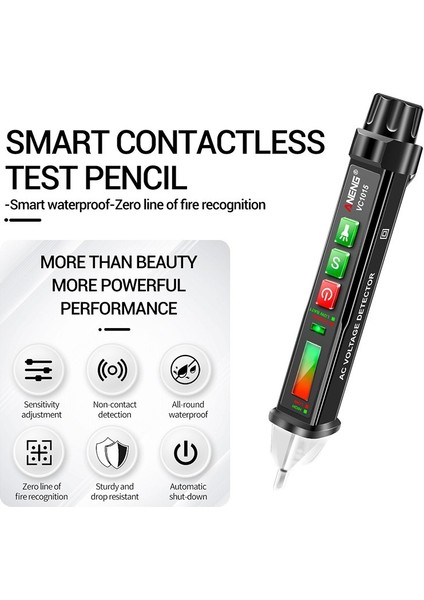 Aneng Temassız Ac Gerilim Test Cihazı Gerilim Test Cihazı Kalem Ayarlanabilir Hassasiyet ile LCD Ekran LED El Feneri Buzzer Alarm Çift Aralık 12V-1000V (Yurt Dışından)