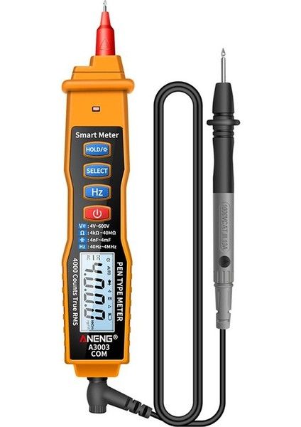 4000 Sayım Temassız Akıllı Multimetre Kalem Tipi Dijital Multitester Ac/dc Gerilim Direnç Kapasite Diyot Süreklilik Ölçer Voltmetre Test Problu Ampermetre (Yurt Dışından) fiyatları