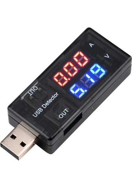 Çift USB Akım Gerilim Şarj Dedektörü Test Cihazı Pil Voltmetre Ampermetre Şarj Cihazı Doktor Mobil Güç Şarjı Kırmızı + Mavi (Yurt Dışından)