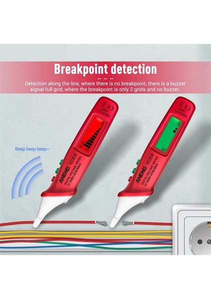 Temassız LCD Dijital Gerilim Test Cihazı 12V-1000V Çok Fonksiyonlu Kalem Test Cihazı Ac/dc Gerilim Dedektörü Ölçer Ses Işığı Alarmı ile Elektrik Sürekliliği Pil Test Kalemi (Yurt Dışından) fırsatları