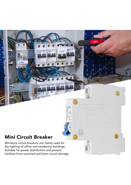 Kaçak Akım Devre Kesiciler, 32A 1p Mini Devre Kesici 6000A Kesme Kapasitesi Dın Ray Montajlı Koruyucu Ac 230V 400V Ev Için (Yurt Dışından)