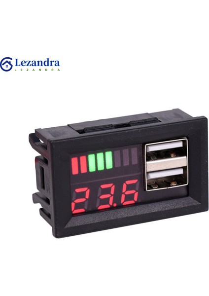 Ayak Koltukled Dijital Ekran Voltmetre Mini Gerilim Ölçer Kurşun-Asit Akü Dc 24V/12V 5V Adım Aşağı Modülü Çift USB Bağlantı Noktaları (Yurt Dışından)