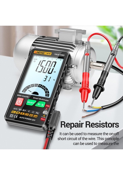 Büyük Ekran Dijital Multimetre 6000 Sayım Evrensel Metre Elektrik Test Cihazı Multitester Ac/dc Voltmetre Ampermetre Diyot Kapasite Direnç Ölçer (Yurt Dışından)