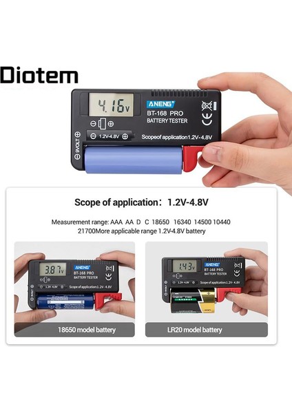 Aneng Digital 168 Pro Ekran Pil Kapasitesi Test Cihazı Enstrüman Ölçümü (Yurt Dışından) modelleri