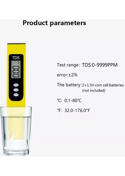 Tds Test Kalemi Tds Metre Su Kalitesi Test Kalemi (Yurt Dışından)