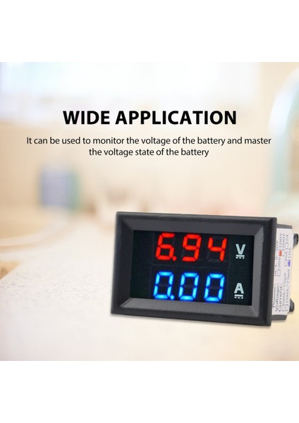100V 10A Voltmetre Ampermetre Mavi + Kırmızı LED Amp Çift Dijital Volt Metre Ölçer (Yurt Dışından)