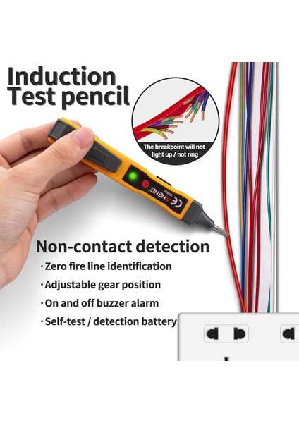 Aneng VD806 Ac/dc Gerilim Dedektörü Elektrikli Temassız Kalem Test Cihazı Süreklilik Pil Test Kalemi Ses Işığı Alarmı ile (Yurt Dışından)