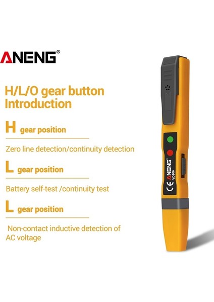 Aneng VD806 Ac/dc Gerilim Dedektörü Elektrikli Temassız Kalem Test Cihazı Süreklilik Pil Test Kalemi Ses Işığı Alarmı ile (Yurt Dışından) fırsatları