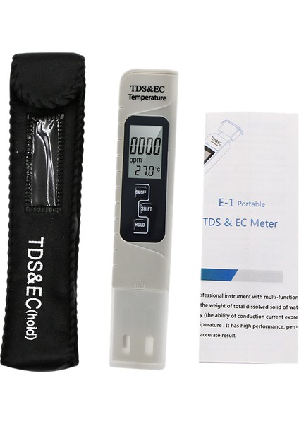 3'ü 1 Arada Su Kalitesi Testi Digitale Ph Ölçer 0.00-14.0 Ph Test Cihazı Ölçer Termometre 0-9999 US/CM0-9999 Ppm 0.1- 80.0 Bahçe Suyu Monito (Yurt Dışından)