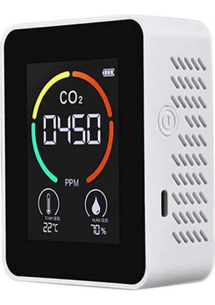 Hava Monitörü Co2 Caon Dioksit Dedektörü Hava Kalitesi Monitörü, Beyaz (Yurt Dışından)