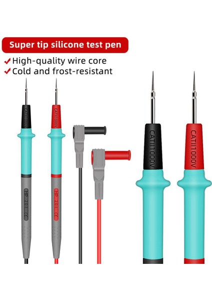Oypfxmı Multimetre Testi Silikon Hattı 1000 V 20A Iğne Ucu Probu Test Cihazı Multimetre Kablosu (Yurt Dışından)