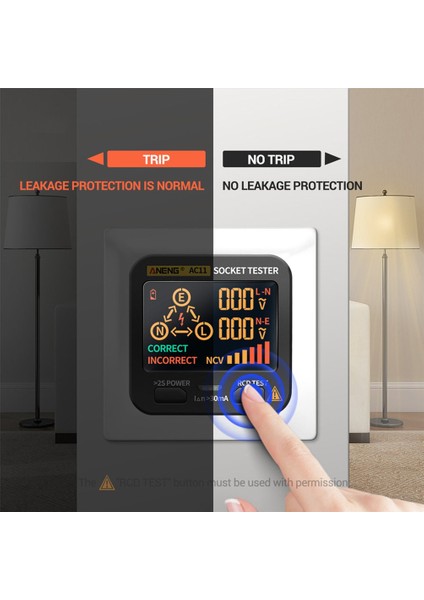 Ma AC11 Soket Test Cihazı Pro Gerilim Testi Soket Dedektörü Ingiltere Ab Fiş Topraklama (Yurt Dışından) fırsatları