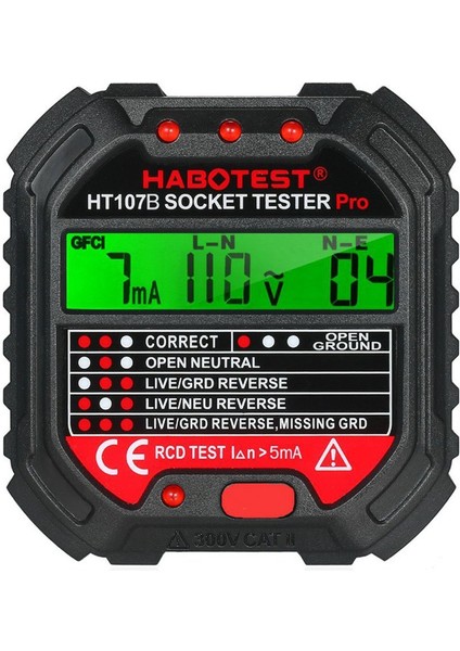 Devre Polarite Soket Test Cihazı Habotes Gfcı 90-250V Soket Test Cihazı HT107B (Yurt Dışından) fiyatları