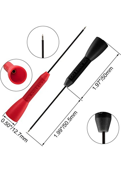 6pack 2mm Iğne Test Probları, 600V/10A Tahribatsız Multimetre Testi (Yurt Dışından)