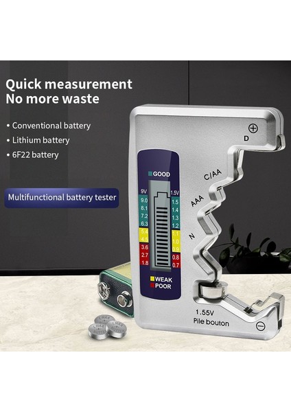 Yeni Dijital Pil Test Cihazı LCD Ekran Cdn Aa Aaa 9 V 1.5 V Pil Düğme Hücresi Kapasitesi Kontrol Dedektörü Kapasite Teşhis Aracı (Yurt Dışından) fırsatları