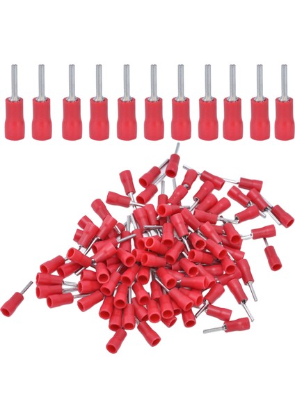 100PCS Yalıtımlı Yüksük Terminali Yuvarlak Boru Pimi Uç Kıvrımı 22‑16AWG Teller Için (Yurt Dışından)