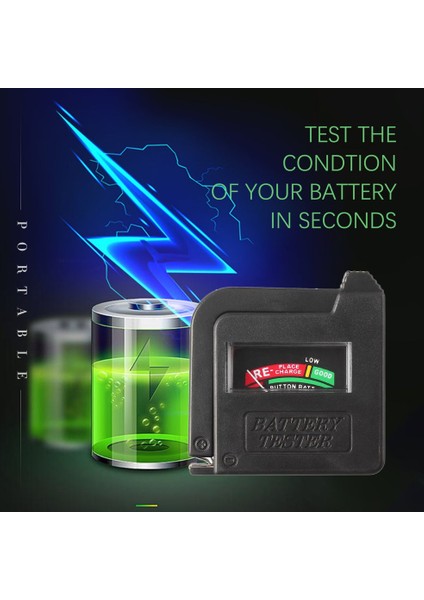 Aa Aaa CD 9V 1.5V Evrensel Hücreli Pil Volt Test Cihazı Kontrol Göstergesi - Siyah (Yurt Dışından)