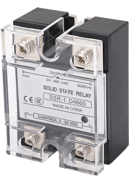 Ssr, Abs Muhafaza Düşük Parazit 24-480V Ac 60A Çıkış 3-32V Dc Giriş Kontrol Için Ev Katı Hal Rölesi (Yurt Dışından)